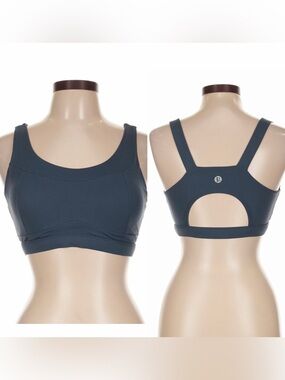 Running Girl Support Sports Tank Bra Navy Blue Large